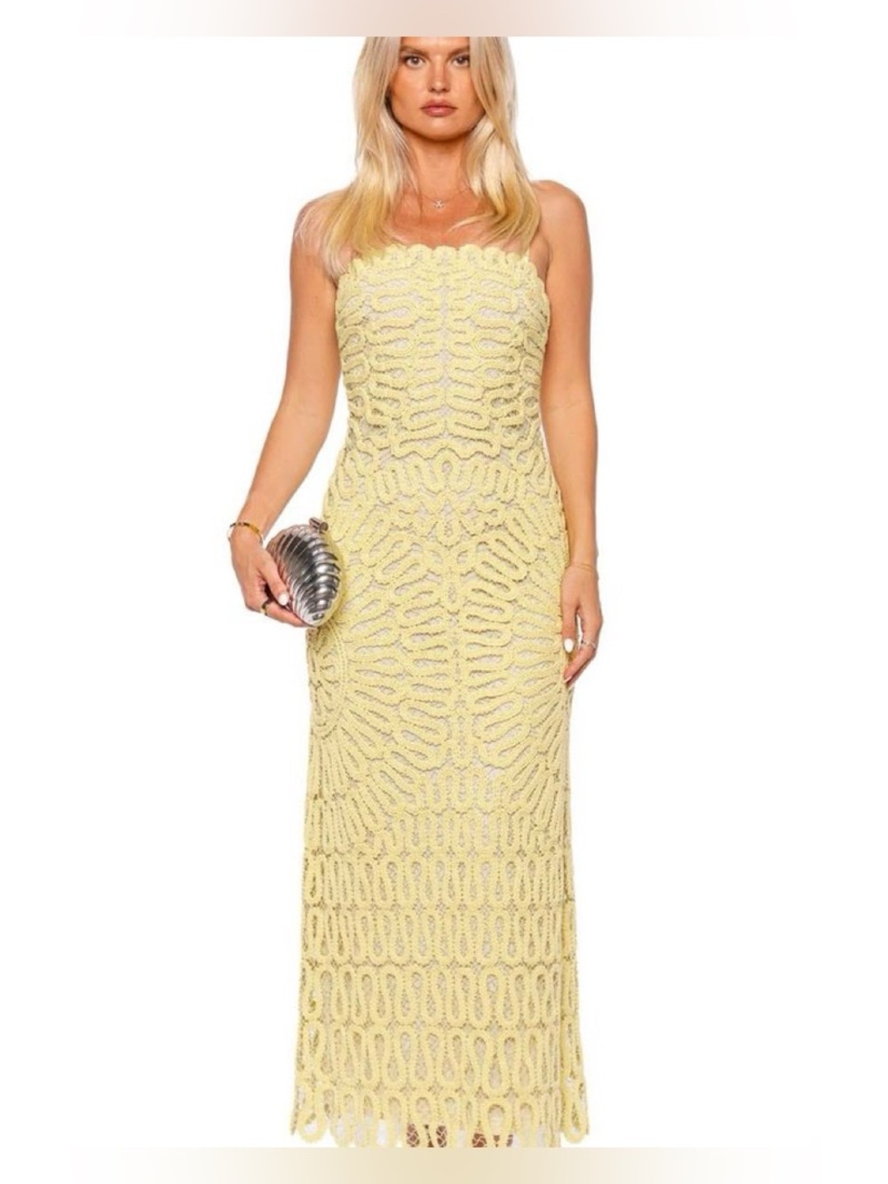 SIMKHAI Elise Dress In Sulfur (size 6)